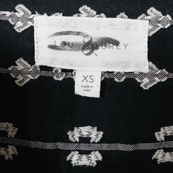 Lou & Grey Botanica Long Sleeved Boho Mini Shift Dress | Black / White | XS - Picture 10 of 10